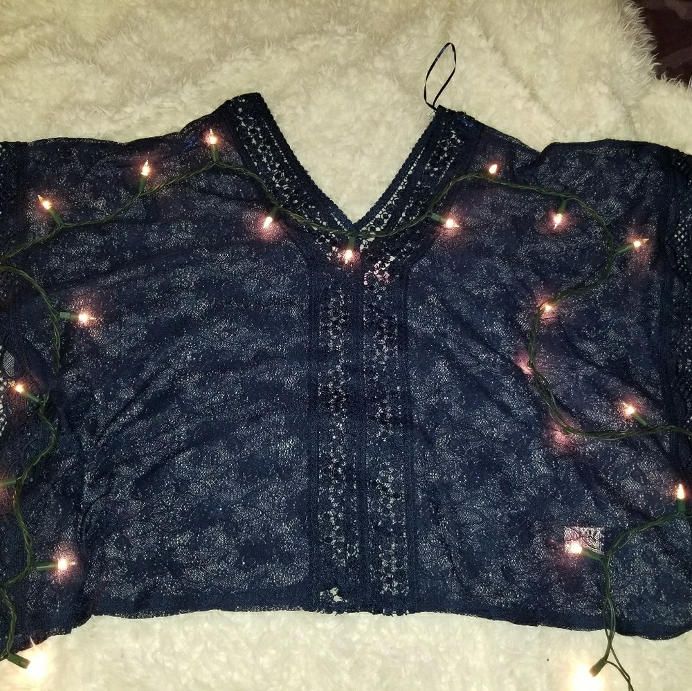 Blue lace top